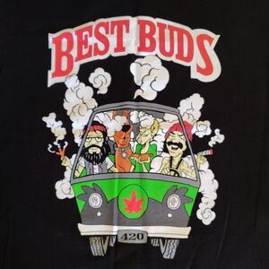 Y2K Custom Black Cheech Chong Scooby Doo Best Buds Graphic Tee 2XL